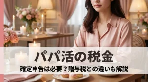 パパ活の税金・確定申告は必要か調べる女性