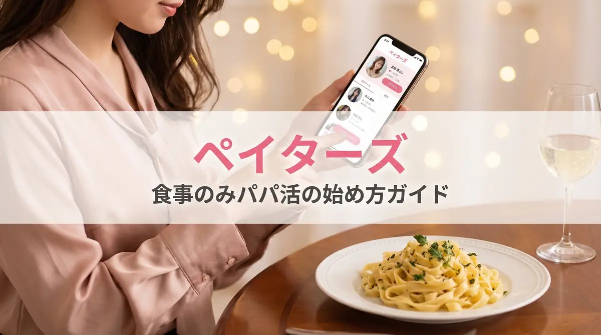ペイターズアプリで食事のみパパ活を始める女性のイメージ